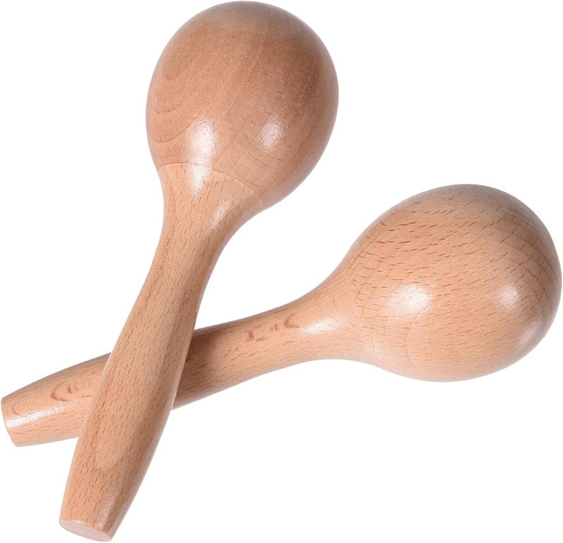 DOMG Maracas for Kids Babies, Wooden Maracas Shaker Musical Instrument - Image 1